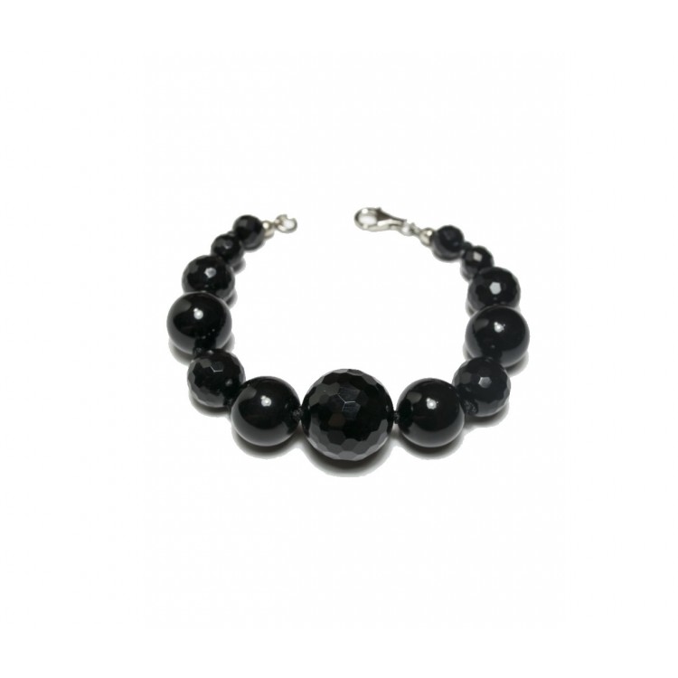 vendita-online-bracciale-donna-con-pietre-di-onice-nero-sfaccettato-e-liscio-a-gradazione