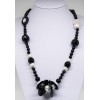 COLLANA IN ONICE NERO E PERLE SCARAMAZZA NATURALI CODICE: CK 204